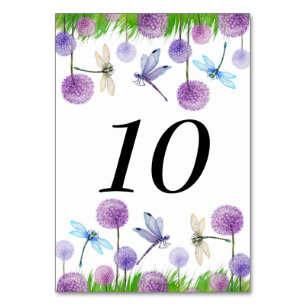 Purple Flowers Table Number