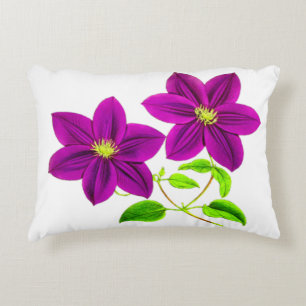 Purple flowers throw pillow. decorative cushion