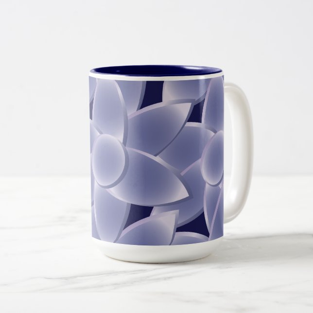 Purple flowers Two-Tone coffee mug (Front Right)