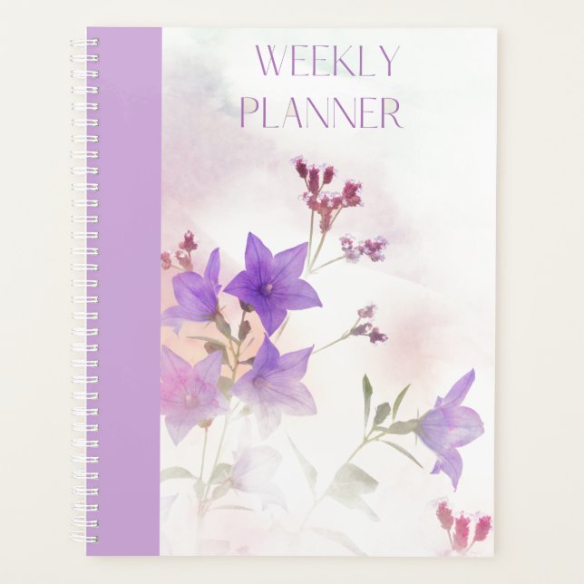 PURPLE FLOWERS WEEKLY PLANNER (Front)