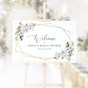 Purple Flowers, White Flowers, Bridal Welcome Poster