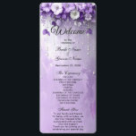 Purple Flowers with Dangling Pearls Wedding Programme<br><div class="desc">Beautiful Purple Flowers with Dangling Pearls Wedding Program</div>