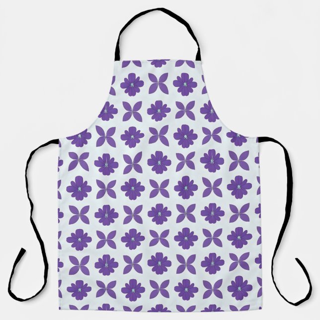 Purple Flowers with Light Background Apron (Front)