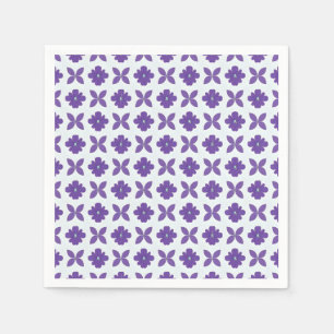 Purple Flowers with Light Background Napkin