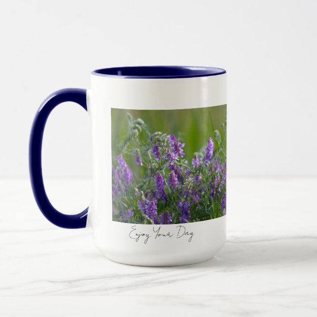 Purple Flowers with Saying Mug (Left)