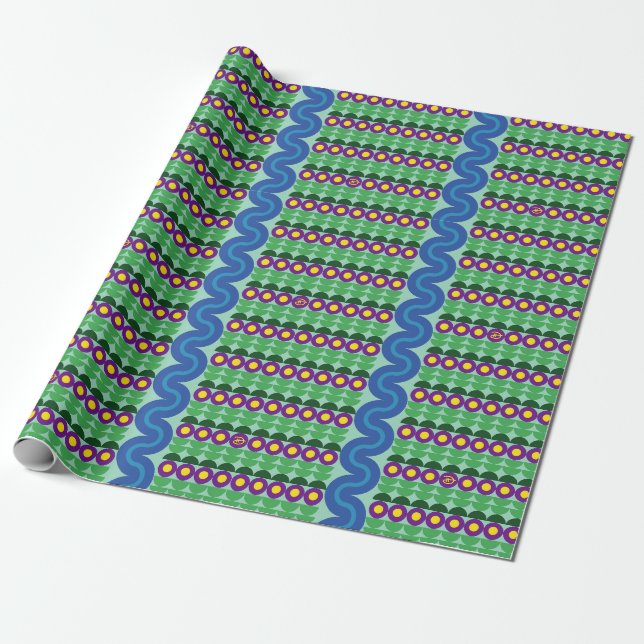 Purple Flowers - Wrapping Paper (Unrolled)