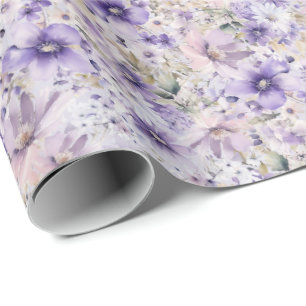 Purple Flowers Wrapping Paper