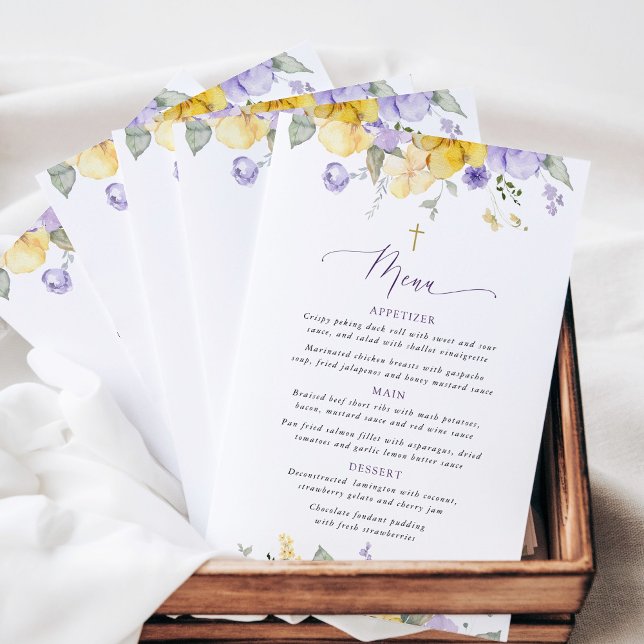 Purple Flowers, Yellow Flowers, Baptism Menu (Creator Uploaded)