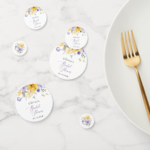 Purple Flowers, Yellow Flowers, Bridal Shower Confetti