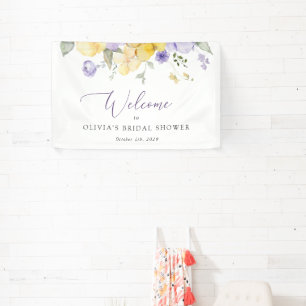 Purple Flowers, Yellow Flowers, Bridal Welcome Banner