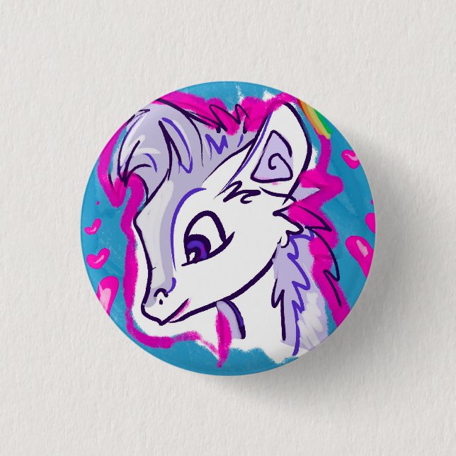 Purple Fluff 3 Cm Round Badge (Front)