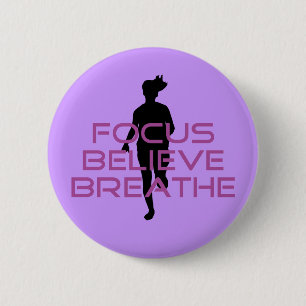 Purple Focus Believe Breathe 6 Cm Round Badge