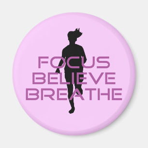 Purple Focus Believe Breathe Magnet