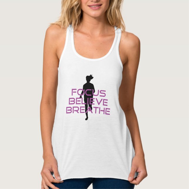 Purple Focus Believe Breathe Singlet (Front)