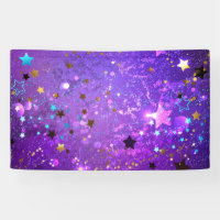 Purple foil background with Stars