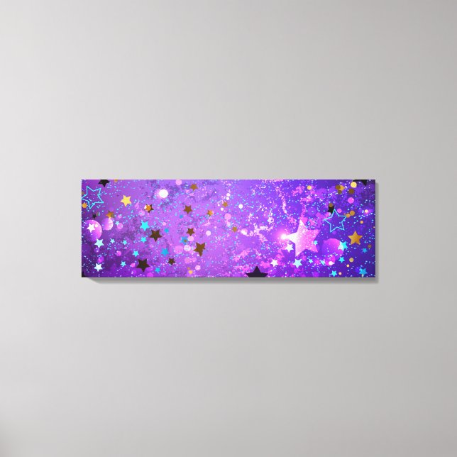 Purple foil background with Stars Canvas Print (Front)