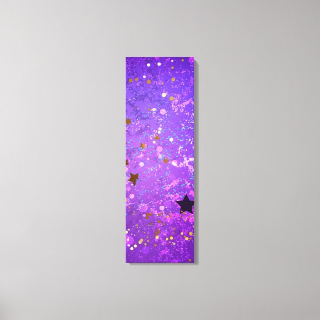 Purple foil background with Stars Canvas Print (Front)