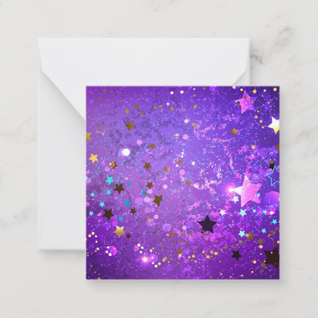 Purple foil background with Stars Card (Front)