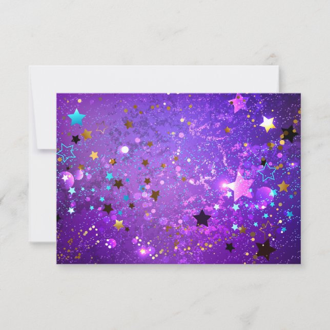 Purple foil background with Stars Card (Front)