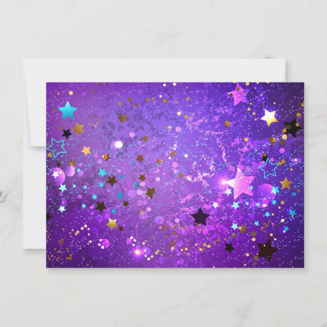Purple foil background with Stars Card (Front)