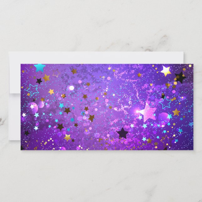 Purple foil background with Stars Card (Front)