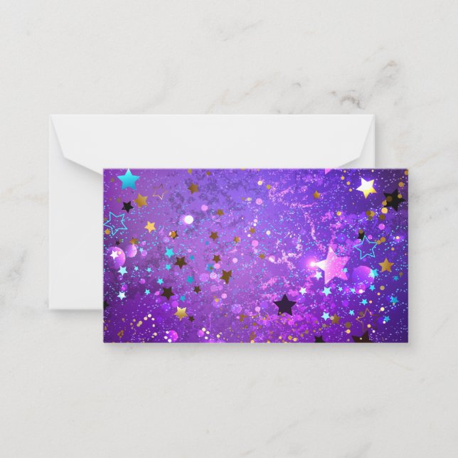Purple foil background with Stars Card (Front)