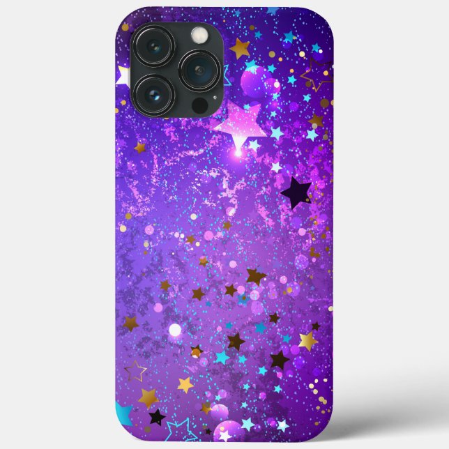 Purple foil background with Stars Case-Mate iPhone Case (Back)