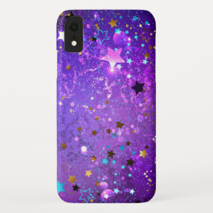 Purple foil background with Stars Case-Mate iPhone Case