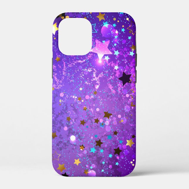 Purple foil background with Stars Case-Mate iPhone Case (Back)