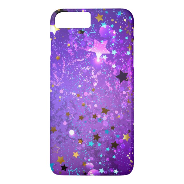 Purple foil background with Stars Case-Mate iPhone Case (Back)