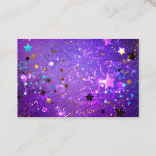 Purple foil background with Stars Discount Card