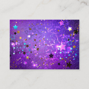 Purple foil background with Stars Discount Card
