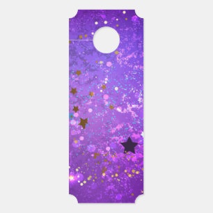 Purple foil background with Stars Door Hanger