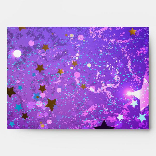 Purple foil background with Stars Envelope (Front)