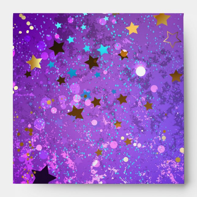 Purple foil background with Stars Envelope (Front)