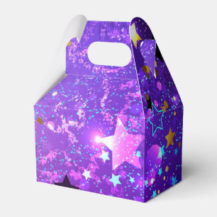Purple foil background with Stars Favour Box