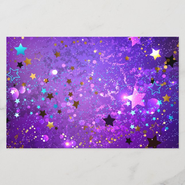 Purple foil background with Stars Flyer (Front)