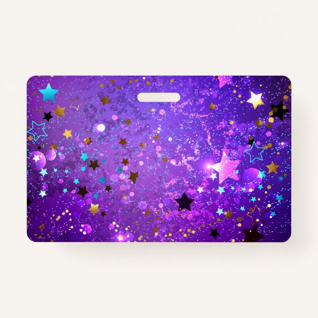 Purple foil background with Stars ID Badge (Front)