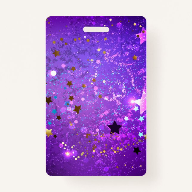 Purple foil background with Stars ID Badge (Front)