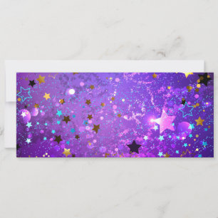 Purple foil background with Stars Invitation