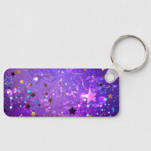 Purple foil background with Stars Key Ring