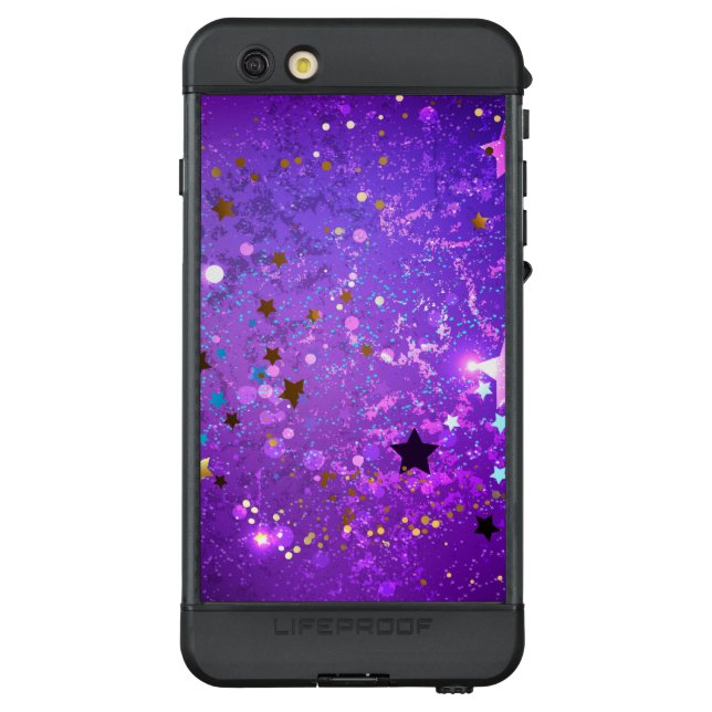Purple foil background with Stars LifeProof iPhone Case (Back)