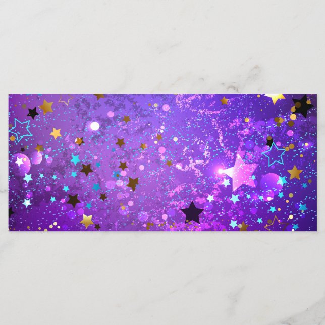 Purple foil background with Stars Menu (Front)