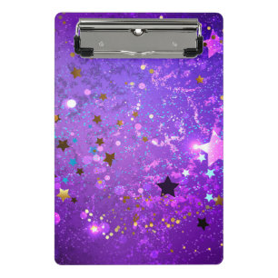 Purple foil background with Stars Mini Clipboard