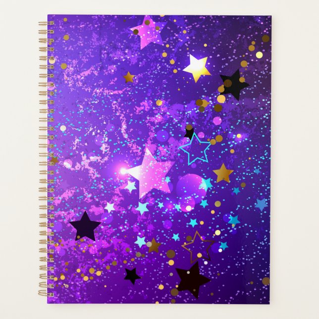 Purple foil background with Stars Planner (Front)