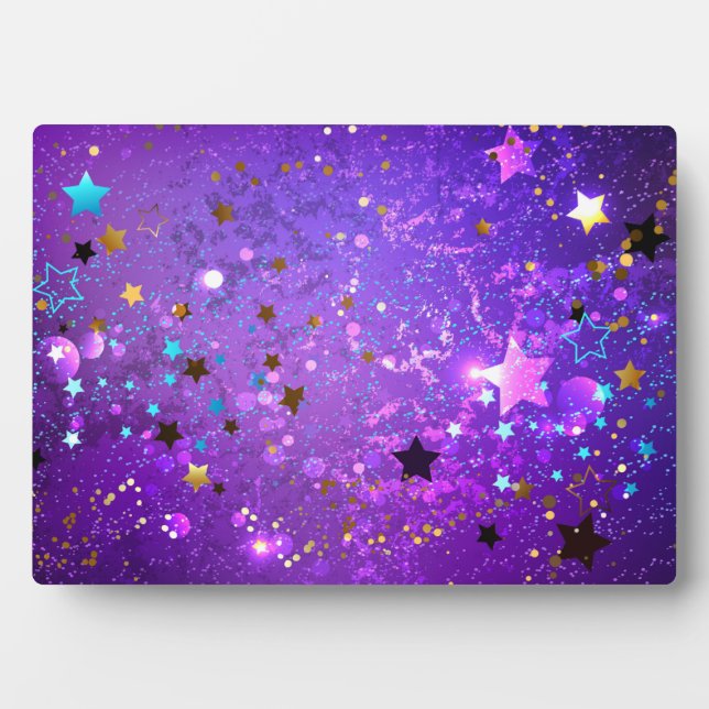 Purple foil background with Stars Plaque (Front)