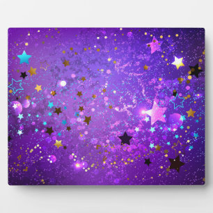 Purple foil background with Stars Plaque