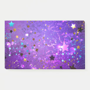 Purple foil background with Stars Post-it Notes