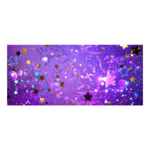 Purple foil background with Stars Rack Card