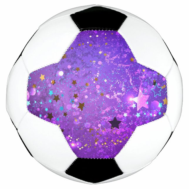 Purple foil background with Stars Soccer Ball (Front)